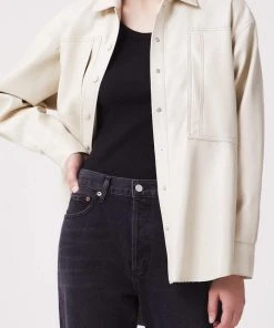 AGOLDE UTILITY VEGAN LEATHER SHIRT 8 AGOLDE UTILITY VEGAN LEATHER SHIRT