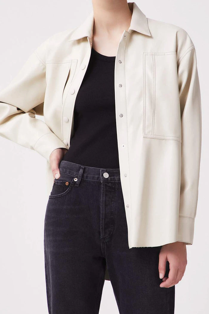 AGOLDE UTILITY VEGAN LEATHER SHIRT 3 AGOLDE UTILITY VEGAN LEATHER SHIRT